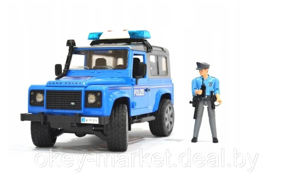 Игрушка Полицейский внедорожник Land Rover Defender с прицепом и фигурками Bruder 02588 - фото 6 - id-p124852785