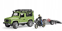 Игрушка Bruder Джип Land Rover с мотоциклом Ducati 02598