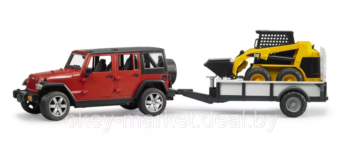 Игрушка Внедорожник Jeep Wrangler Unlimited Rubicon с прицепом-платформой 02925 - фото 1 - id-p124853748