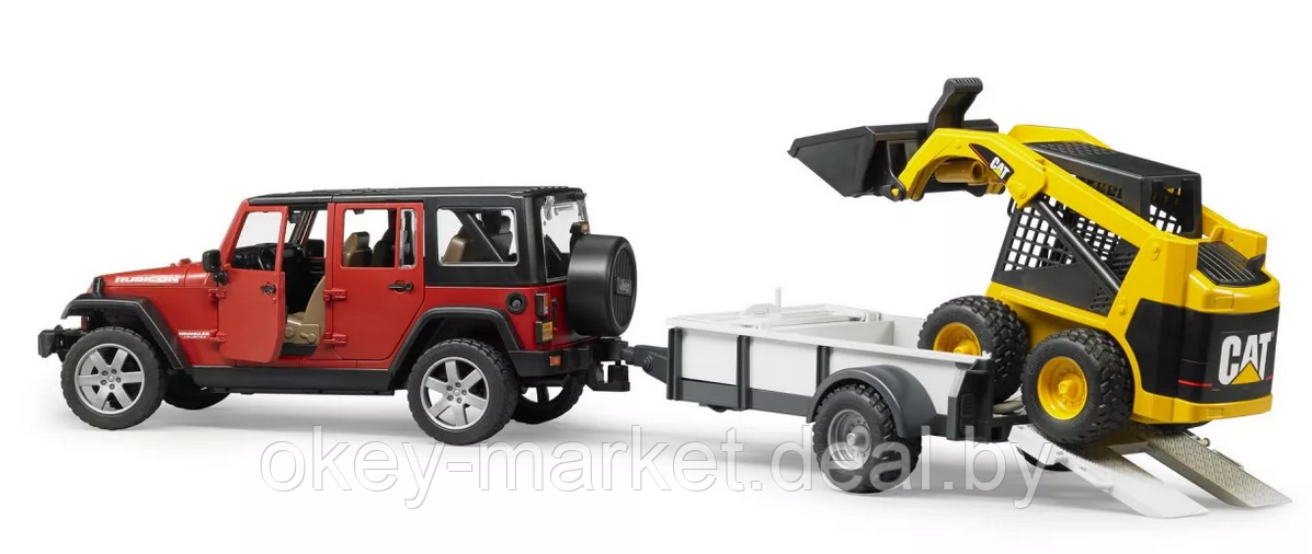 Игрушка Внедорожник Jeep Wrangler Unlimited Rubicon с прицепом-платформой 02925 - фото 3 - id-p124853748