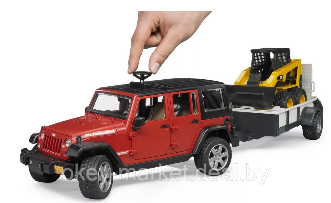 Игрушка Внедорожник Jeep Wrangler Unlimited Rubicon с прицепом-платформой 02925 - фото 4 - id-p124853748