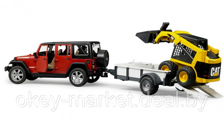 Игрушка Внедорожник Jeep Wrangler Unlimited Rubicon с прицепом-платформой 02925 - фото 5 - id-p124853748