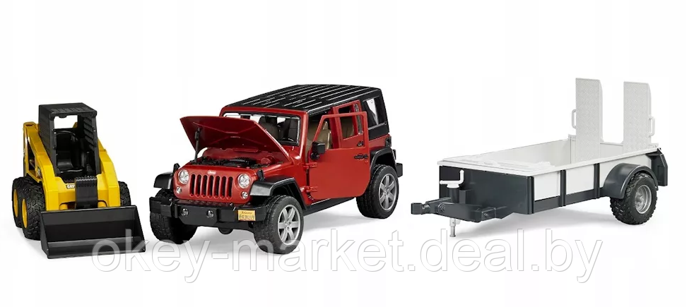 Игрушка Внедорожник Jeep Wrangler Unlimited Rubicon с прицепом-платформой 02925 - фото 7 - id-p124853748