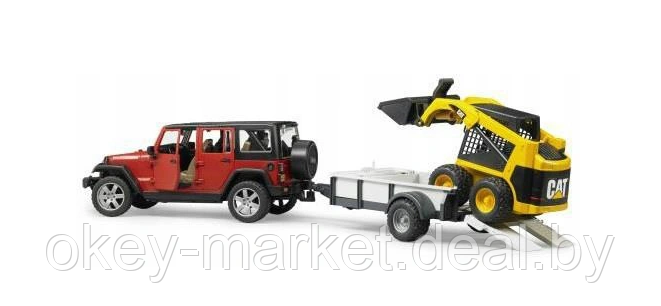 Игрушка Внедорожник Jeep Wrangler Unlimited Rubicon с прицепом-платформой 02925 - фото 9 - id-p124853748