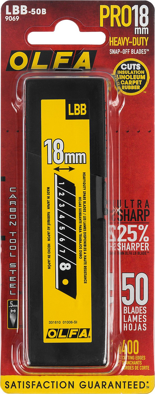 Лезвие OLFA BLACK MAX сегментированное, 8 сегментов, 18мм, 50шт