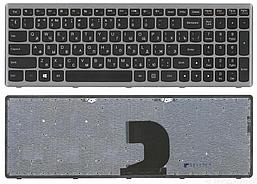 Клавиатура для ноутбука Lenovo IdeaPad Z500, черная с серой рамкой