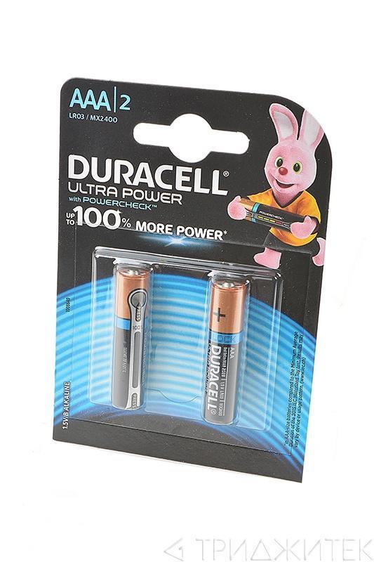 Батарейка (элемент питания) Duracell ULTRA POWER LR03 BL2, 1 штука