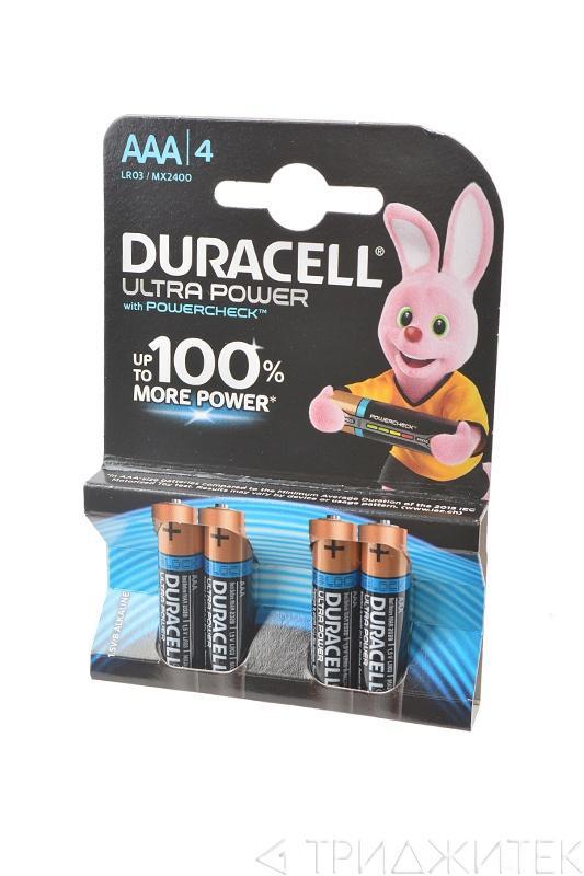 Батарейка (элемент питания) Duracell ULTRA POWER LR03 BL4, 1 штука