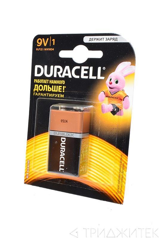 Батарейка (элемент питания) Duracell 9V 6LP3146, MN1604 BL1, 1 штука