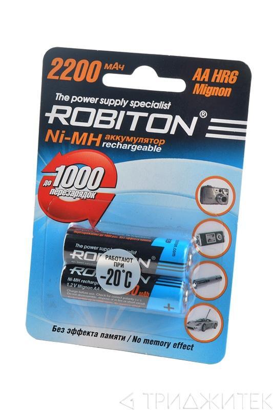 Аккумулятор Robiton 2200MHAA-2 BL2, 1 штука