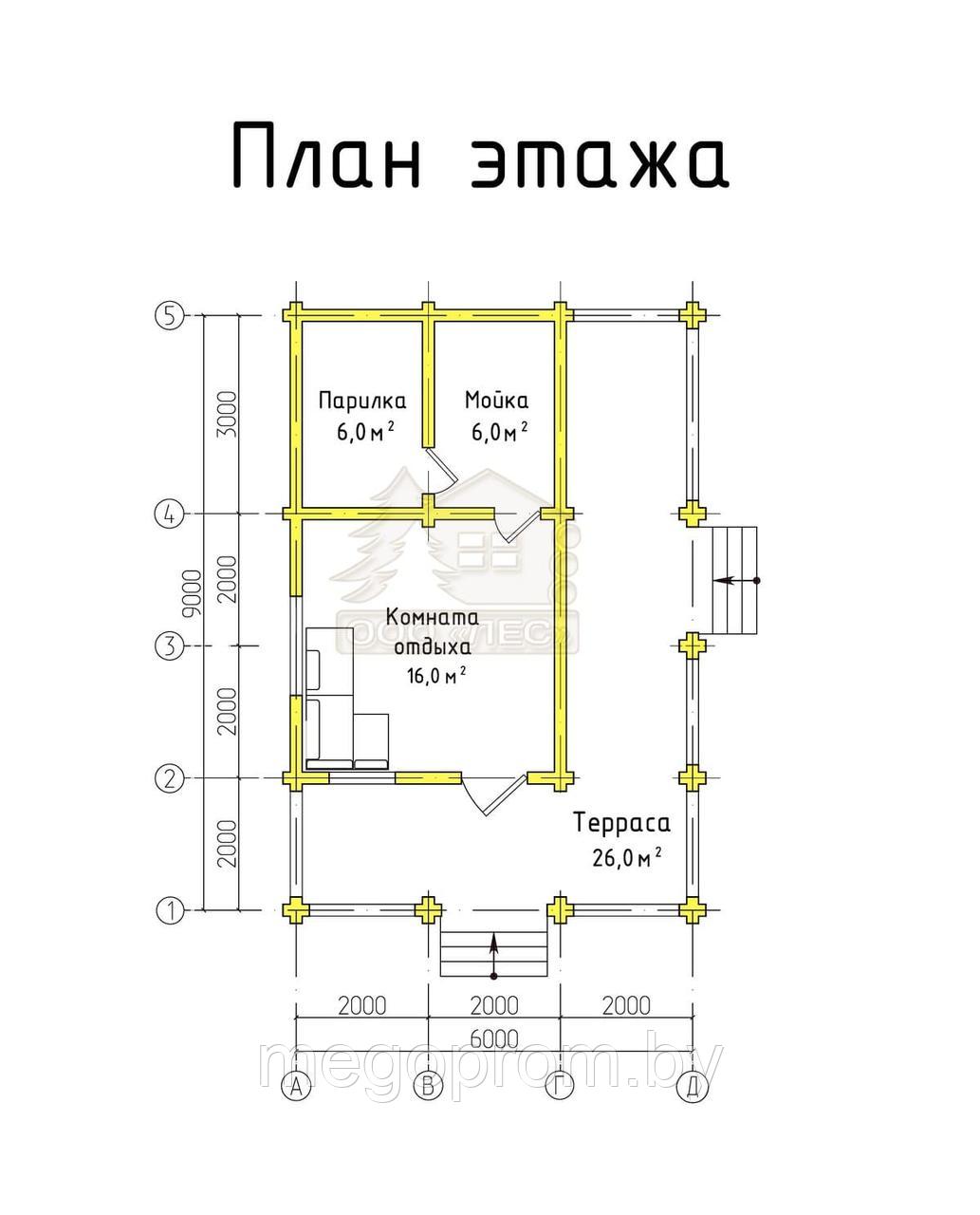 Купить сруба бани из бруса 9*6м - фото 2 - id-p124943414