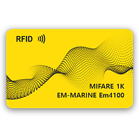 Пластиковая RFID-карта комбинированная Mifare 1K + Em-Marine EM4100 с печать. 124724643 Пластиковая RFID-карта комбинированная Mifare 1K + Em-Marine EM4100 с печать.