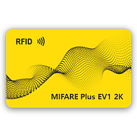 Пластиковая RFID-карта Mifare Plus EV1 2K (4/7 byte UID) с печатью 124725400 Пластиковая RFID-карта Mifare Plus EV1 2K (4/7 byte UID) с печатью