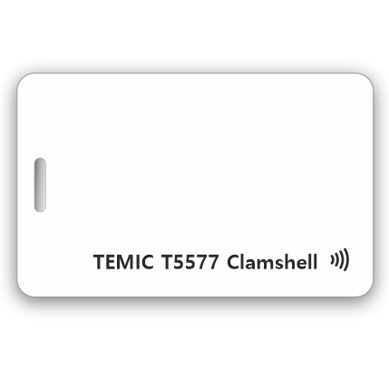 Белая RFID-карта TEMIC T5577 Clamshell (с отверстием)