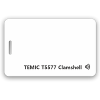 Белая RFID-карта TEMIC T5577 Clamshell (с отверстием)