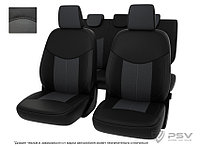 Чехлы VW Amarok 2010-> черно-серая экокожа "Оригинал"