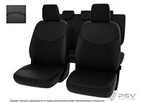 Чехлы Nissan Sentra VII 2012-2017 г. - черный/отстрочка черная, экокожа "Оригинал"