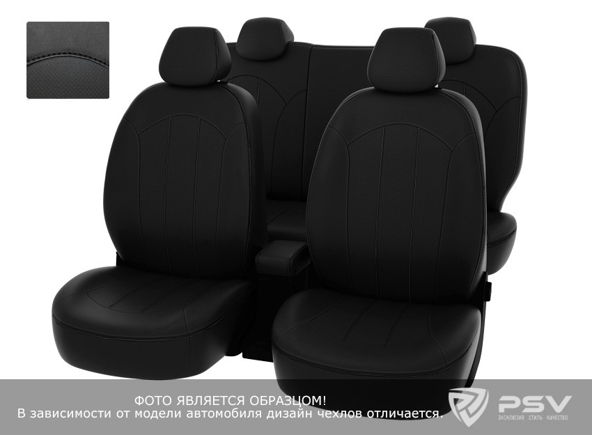 Чехлы Honda CR-V IV 2012-2018 г. - черный/отстрочка черная, экокожа "Оригинал" - фото 1 - id-p124971293