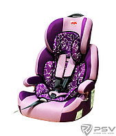 Автокресло детское 9-36кг. Little Car Brave Isofix коты-фиолетовый