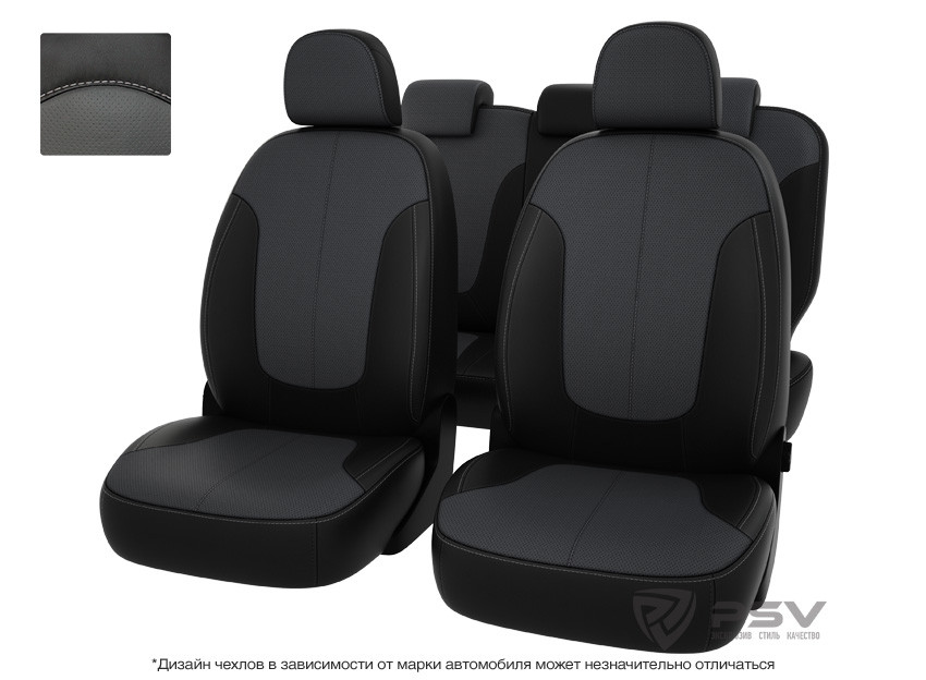 Чехлы VW Jetta VI 2010-> Comfortline черно-cерая экокожа "Оригинал"
