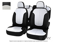 Чехлы VW Jetta VI 2010-> Comfortline черно-белая экокожа "Оригинал"