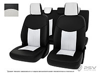 Чехлы Nissan Sentra VII 2012-2017 г. - черно-белая экокожа "Оригинал"