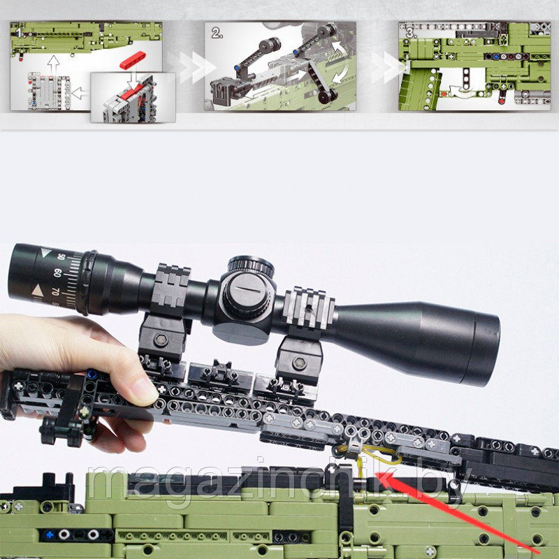 Конструктор Снайперская винтовка Оружие, 1491 дет., 24002, аналог LEGO - фото 6 - id-p124989041