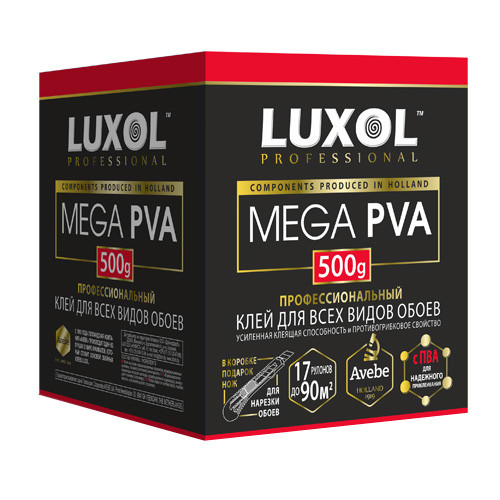 КЛЕЙ ОБОЙНЫЙ «LUXOL MEGA PVA» (PROFESSIONAL) 500г. LUXOL - фото 1 - id-p124989576