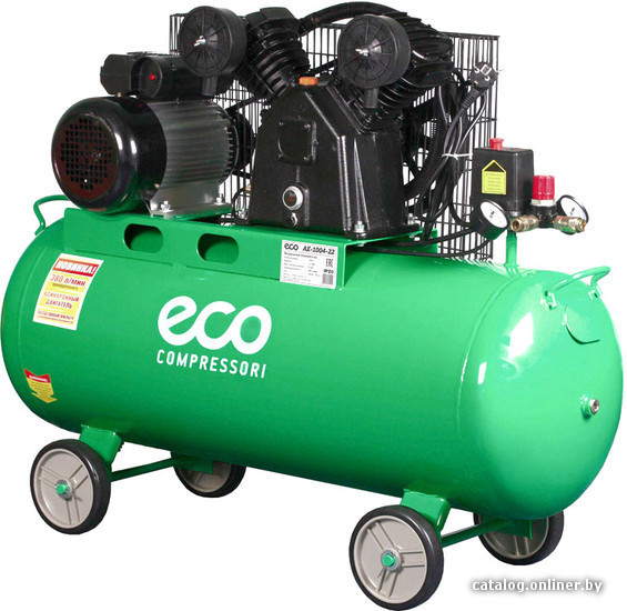 Компрессор ECO AE-1004-22 (380 л/мин, 8 атм, ременной, масляный, ресив. 100 л, 220 В, 2.20 кВт) - фото 6 - id-p105318966