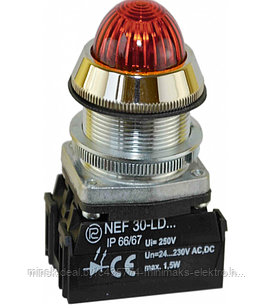 Диодная сигнал.лампочка NEF30-LDS/24V-230V с/P01