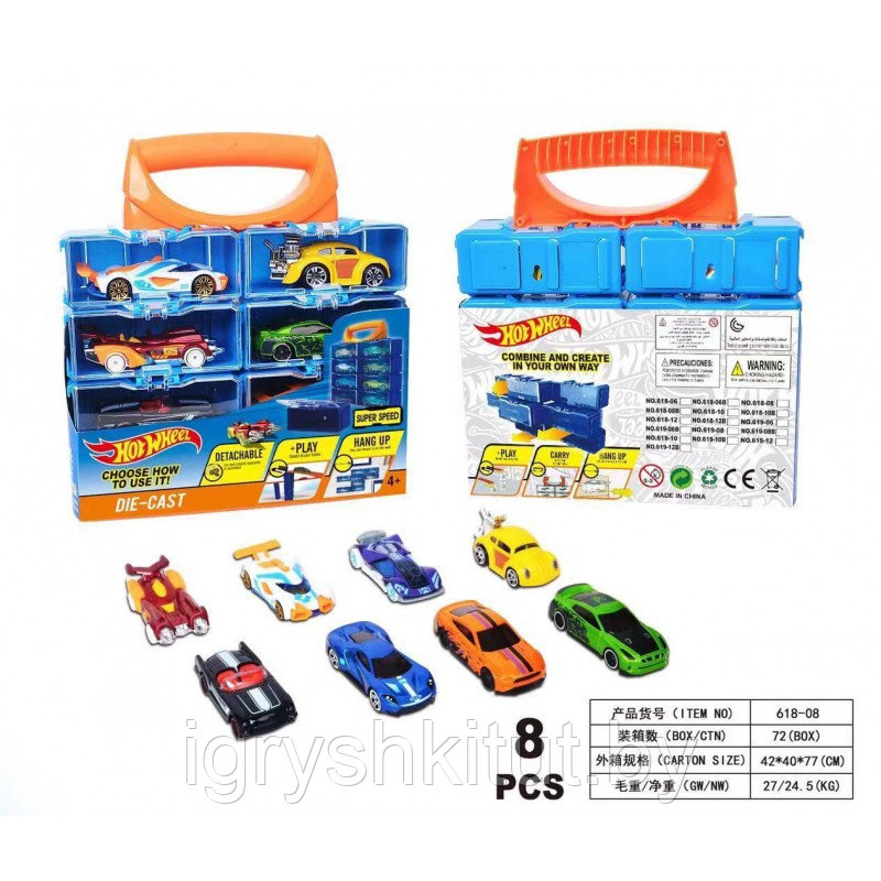 Набор машинок Хот Вилс в кейсе 8 шт в ассортименте (Hot Wheels ) - фото 3 - id-p125025991