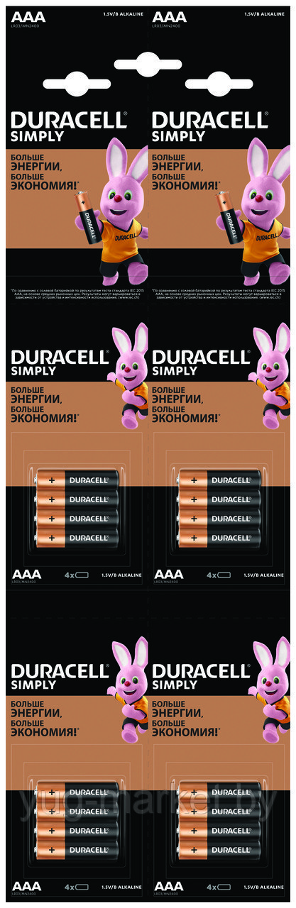 Батарейка DURACELL LR03 /MN2400 4BPx4 - фото 1 - id-p125039859