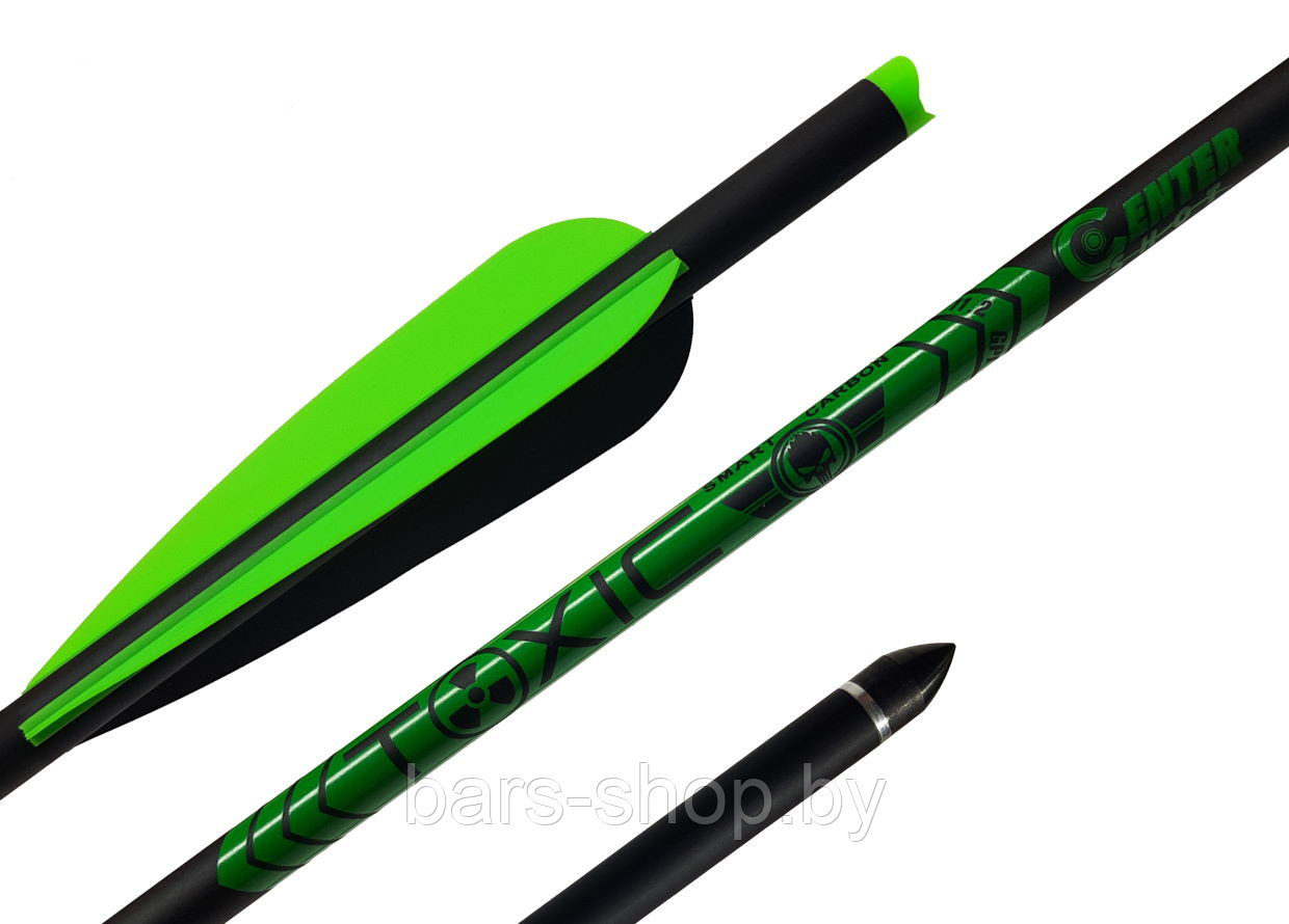 Стрела арбалетная микс карбон Centershot Toxic 16" Half Moon Nock