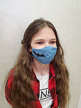 Детские маски тканевые защитные многослойные (принт)