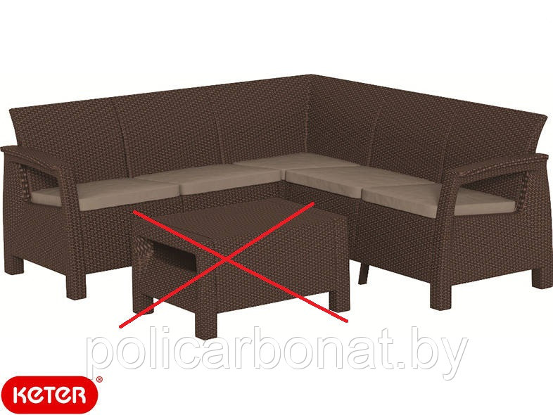 Скамья угловая СORFU II Relax (без столика), коричневый