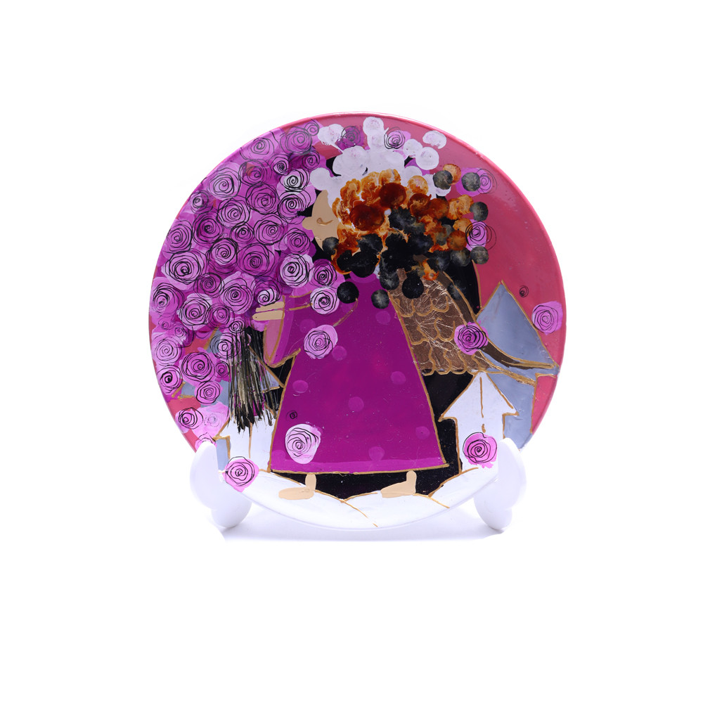 Тарелка сувенирная (пурпурная, с ангелом) - фото 1 - id-p125127980