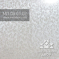 Фасад в пластике HPL МП 08.01.02 (белые васильки глянец) витрина с компенсацией, без кромки, 19 mm