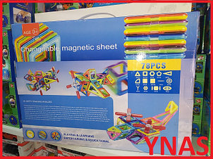 Детский магнитный объемный конструктор Magnetic sheet Mag-Building 78 деталей маг билдинг для детей