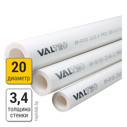 Труба полипропиленовая Valtec 700.0020 SDR6 PN20 20х3,4, фото 2