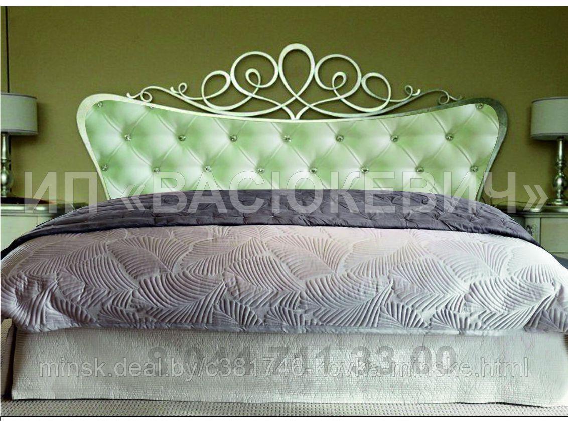 Кровать кованая двуспальная элитная "Эрика" с кованым изголовьем - фото 8 - id-p125190332