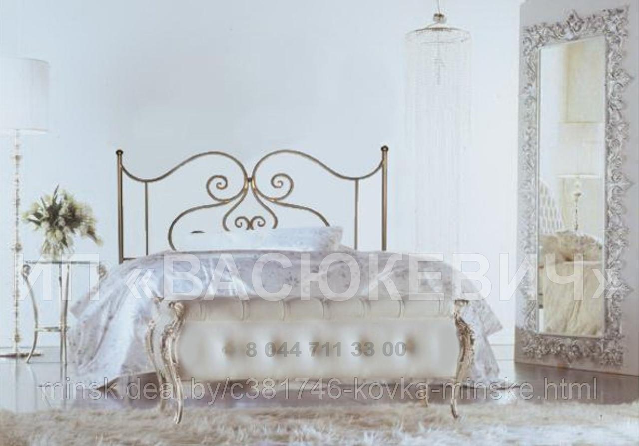 Кровать кованая двуспальная элитная "Эрика" с кованым изголовьем - фото 9 - id-p125190332