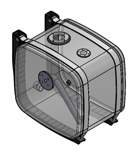 Бак гидравлический алюминиевый с боковым фланцем для крепления распределителя (190 литров) - фото 1 - id-p125195914