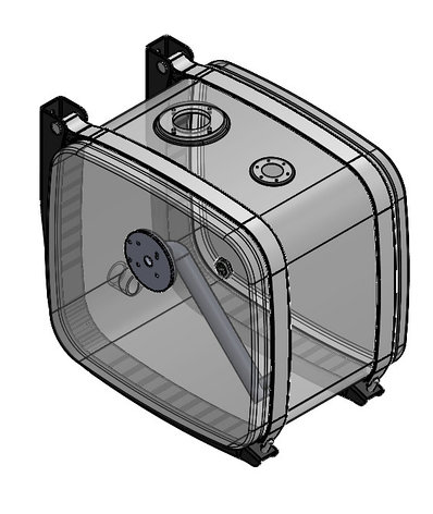 Бак гидравлический алюминиевый с боковым фланцем для крепления распределителя (160 литров), фото 2
