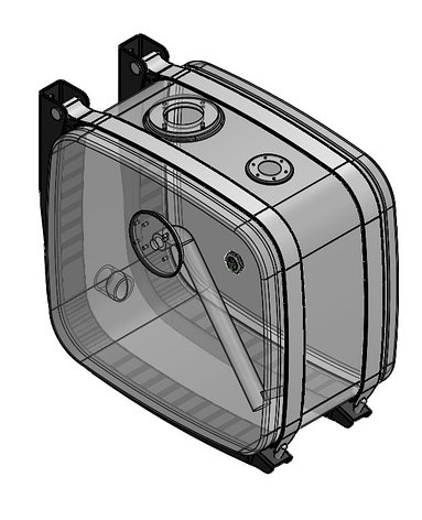 Бак гидравлический алюминиевый с боковым фланцем для крепления распределителя (180 литров), фото 2