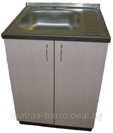 Шкаф кухонный под мойку НШ60м + мойка нержавейка 60х60 см (накладная) - фото 1 - id-p125197144