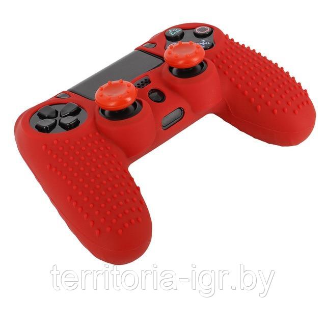 Силиконовый чехол для геймпада DUALSHOCK 4 Красный Улучшенный - фото 1 - id-p125195120