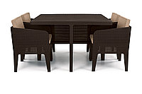 Комплект мебели Columbia dining set (5 предметов), коричневый