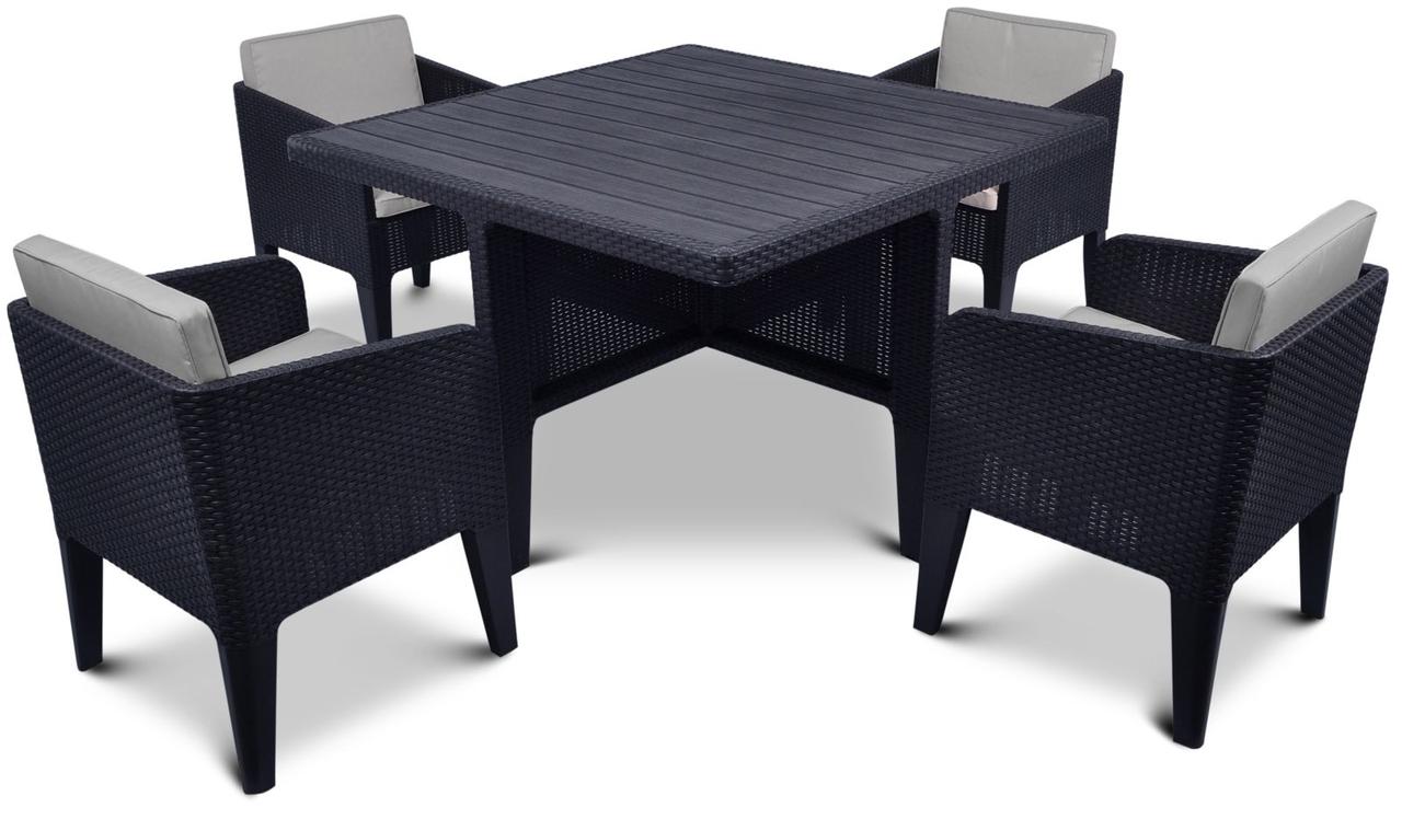 Комплект мебели Columbia dining set (5 предметов), графит