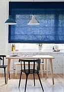 Синие римские шторы для кухни, фото 4