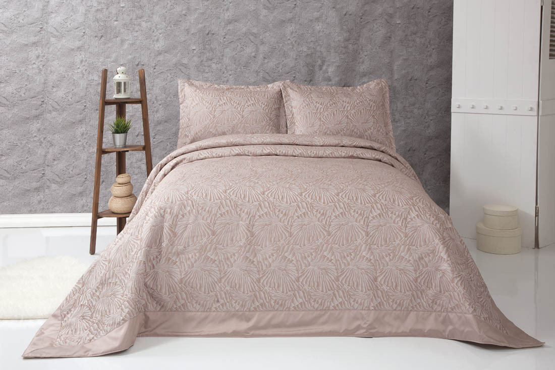 Покрывало жаккард KARNA стеганое GABEL 260x260 (нав. 2шт.) арт. 2959 (Кофейный)